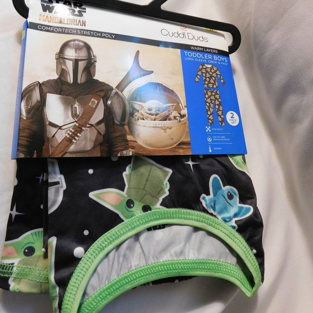 Cuddl Duds Star War Mandalorian Warm Layers 2-Piece Set Size 4T NEW